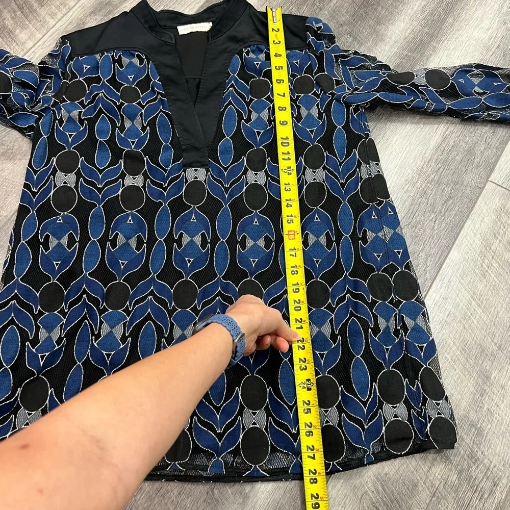 Tory Burch‎ Black/Navy Print Blouse